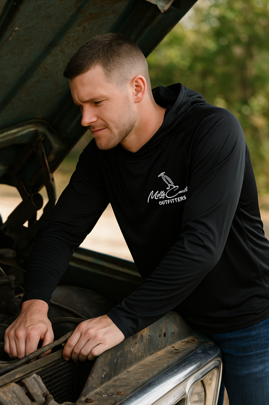 Black Hooded Performance Tee